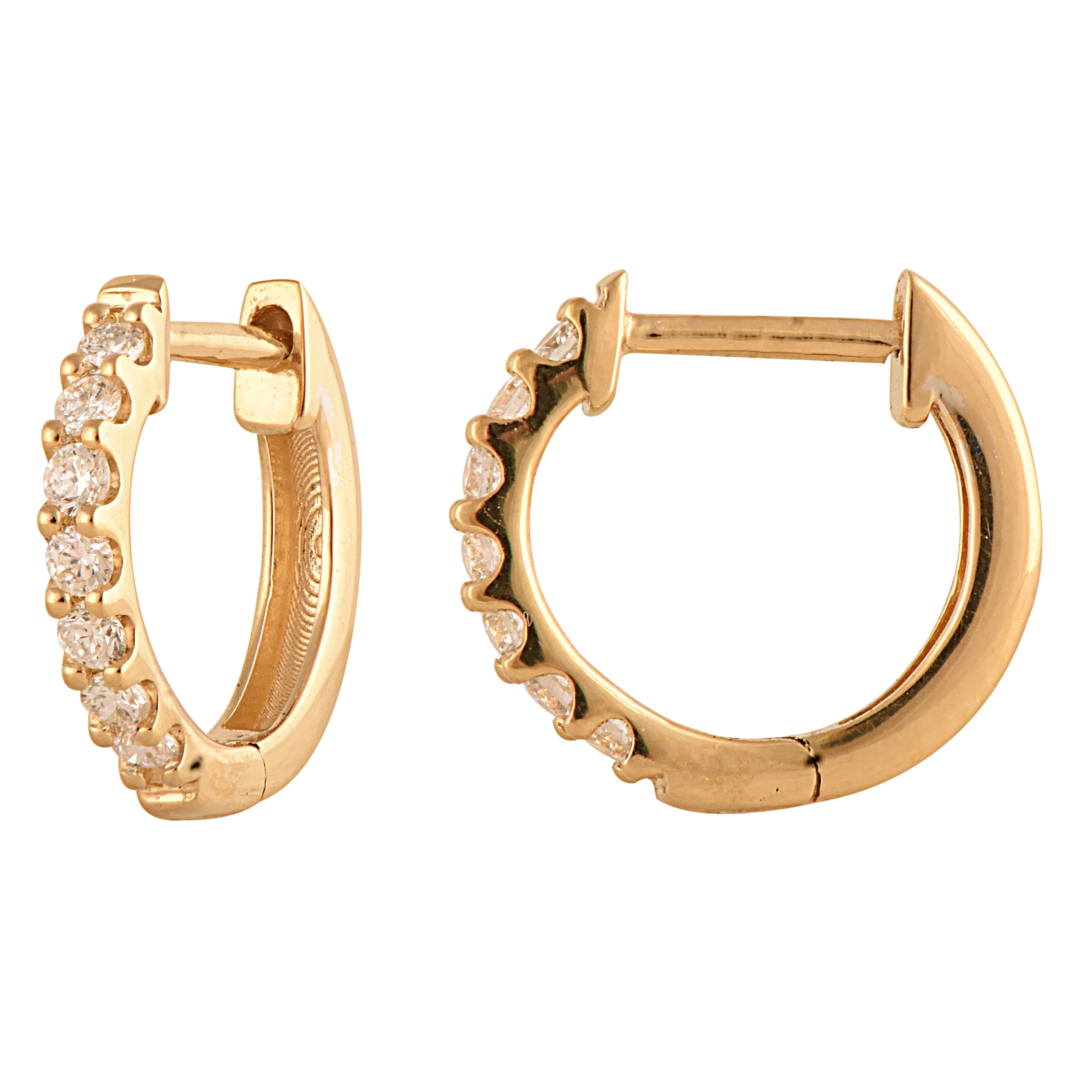 0.15 Carat Lab Grown Diamond Huggie Hoop Hinged Earrings - Image 2