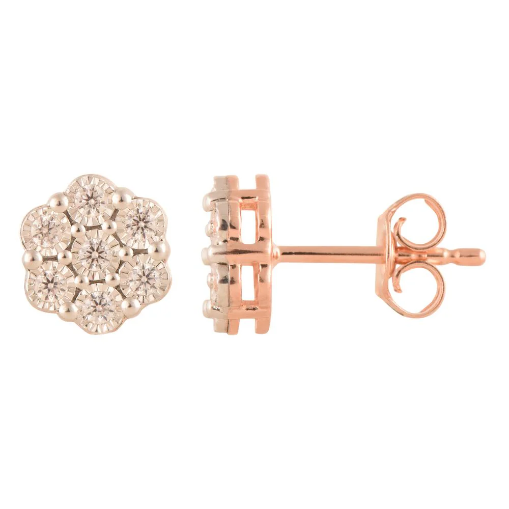 0.25 Carat Cluster Lab Grown Diamond Stud Earrings