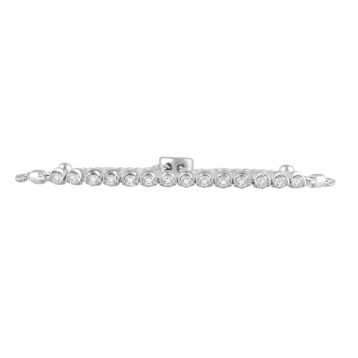 0.25 Carat Sterling Silver Lab Grown Diamond Bolo Bracelet - Image 2