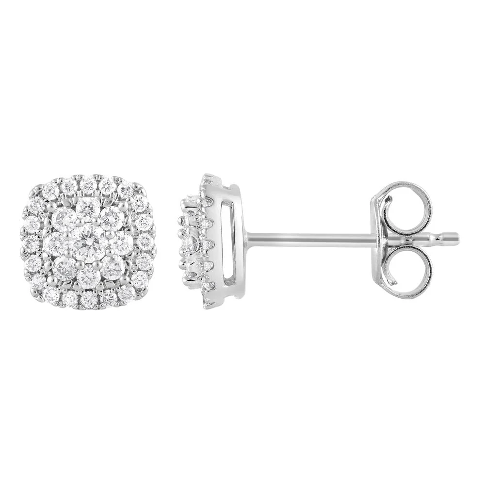 0.33 Carat Lab Grown Cushion Shaped Diamond Stud Earrings