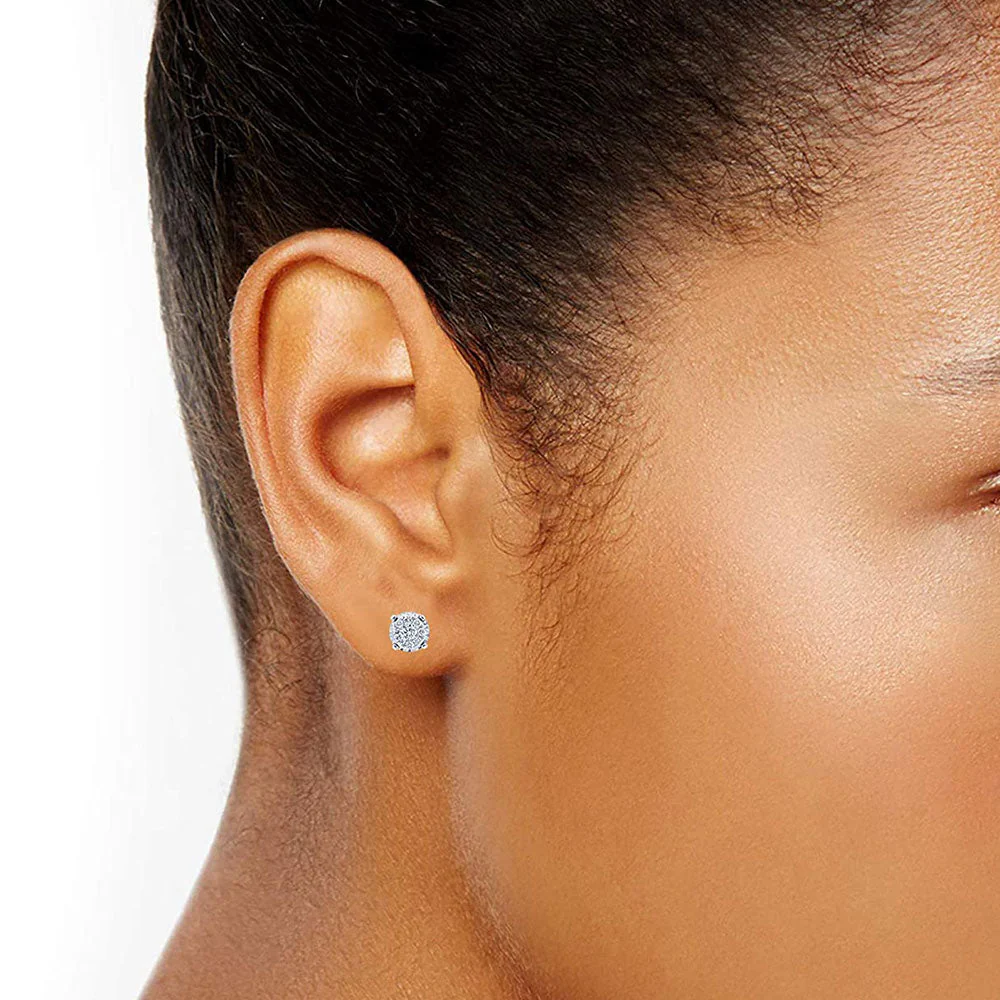 0.50 Carat Cluster Lab Grown Diamond Earrings - Image 5