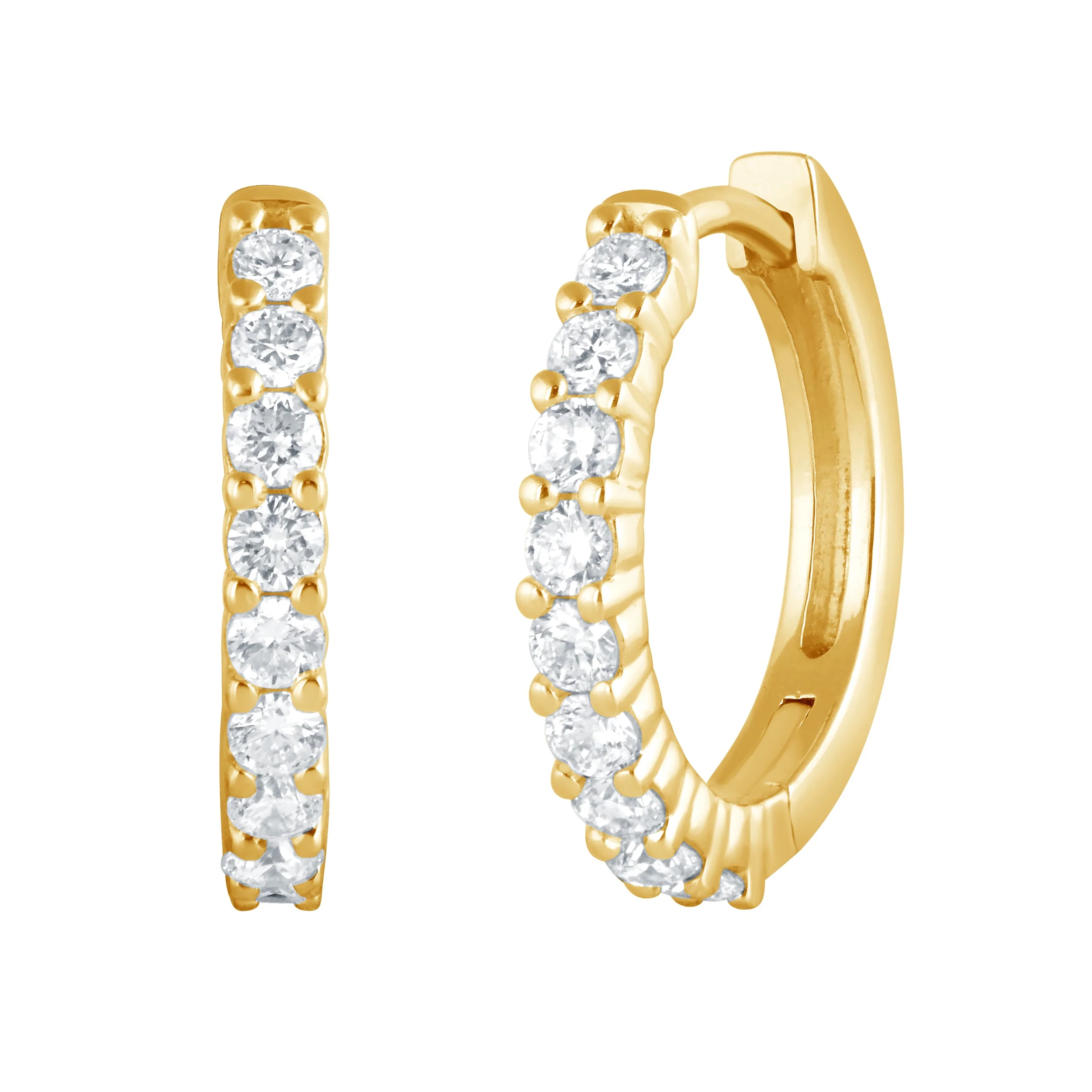 0.50 Carat Lab Grown Diamond Huggie Hoop Earrings - Image 2