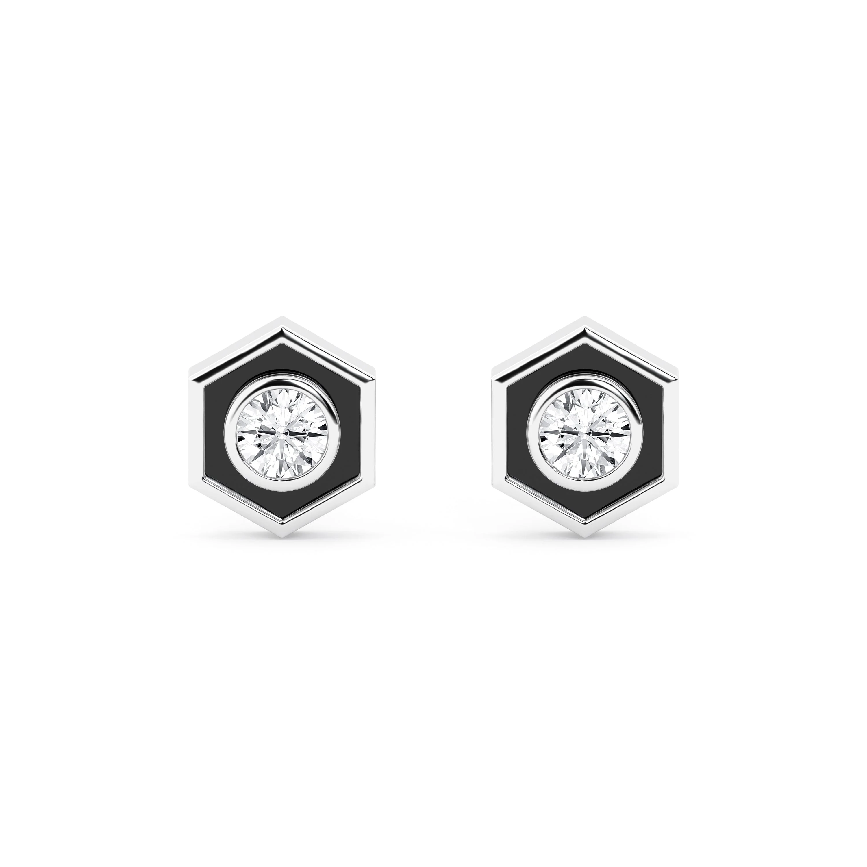 0.50 Carat Hexagon Lab Grown Diamond Stud Earrings - Image 2