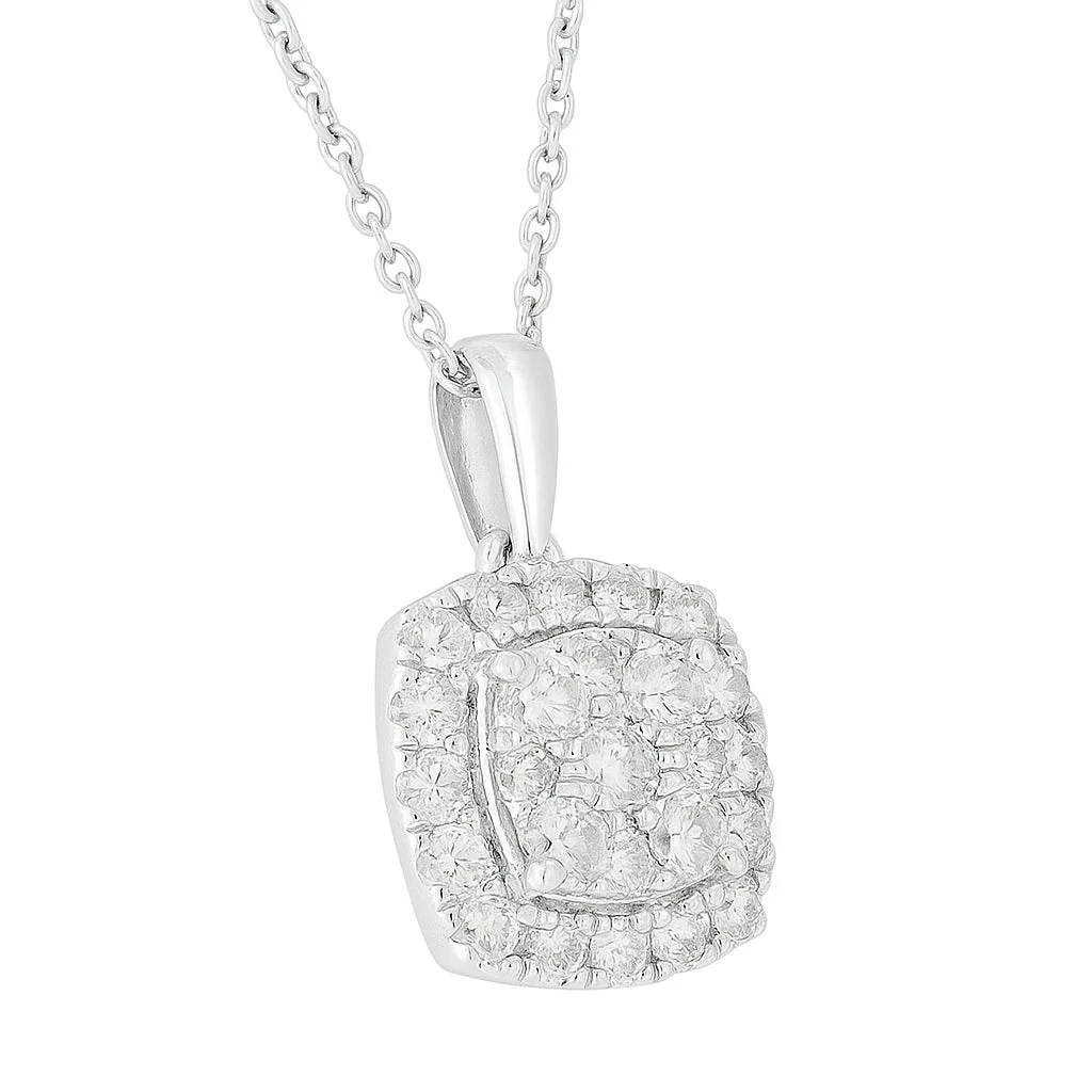 1 Carat Round Lab Grown Halo Diamond Pendant Necklace - Image 2