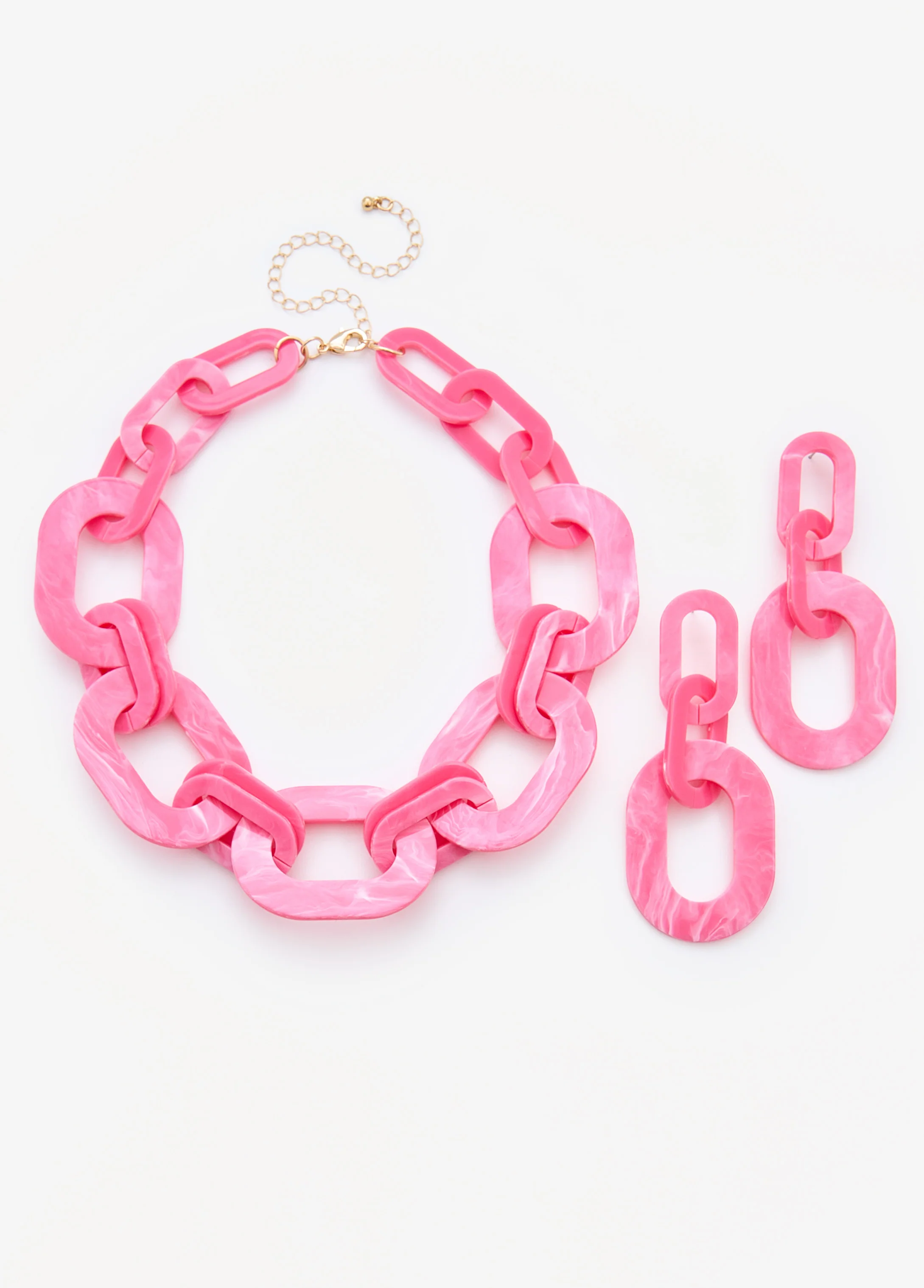 Marbled Chain Link Necklace Set - Image 2