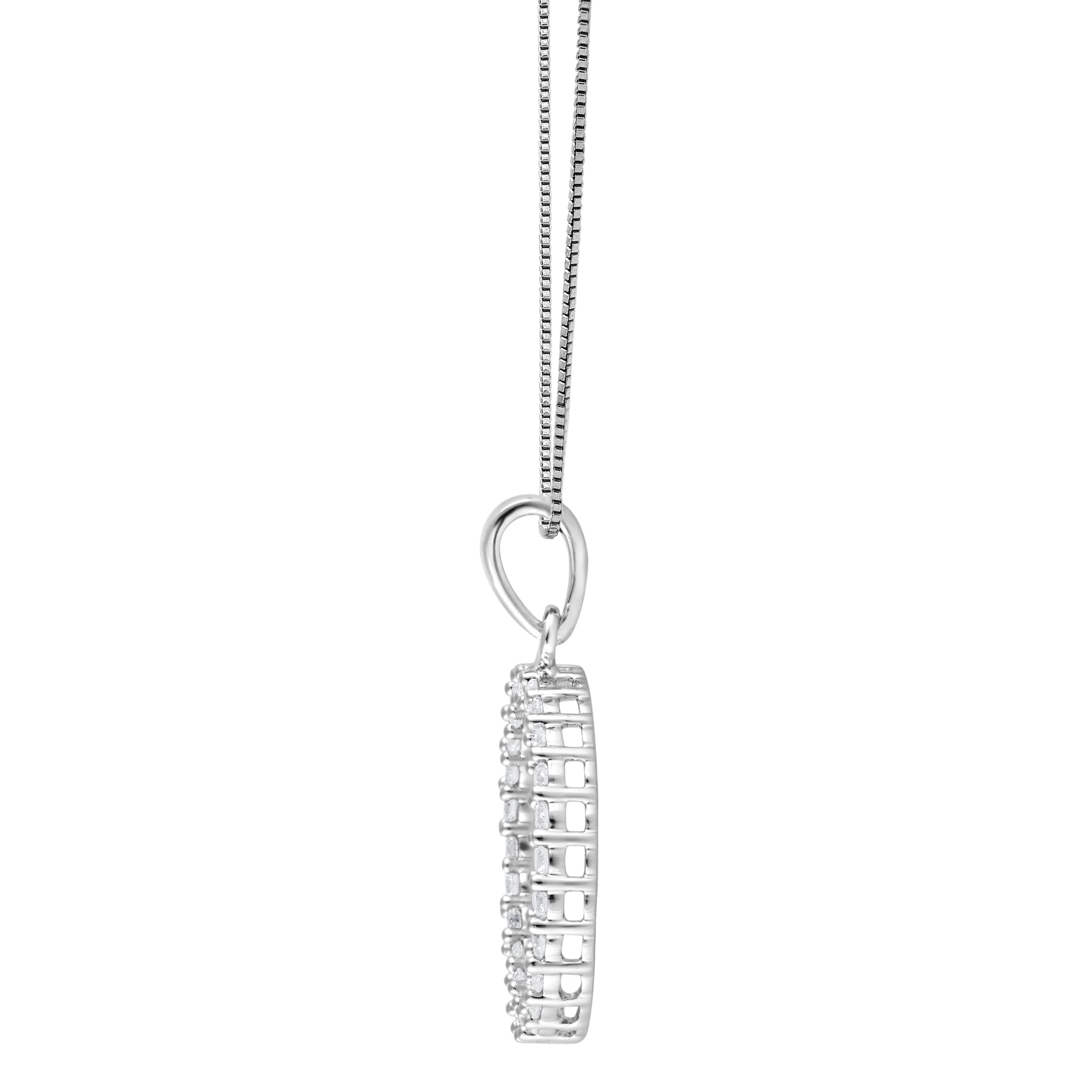 0.33 Carat Lab Grown Diamond Circle Of Life Pendant Necklace in Sterling Silver - Image 2