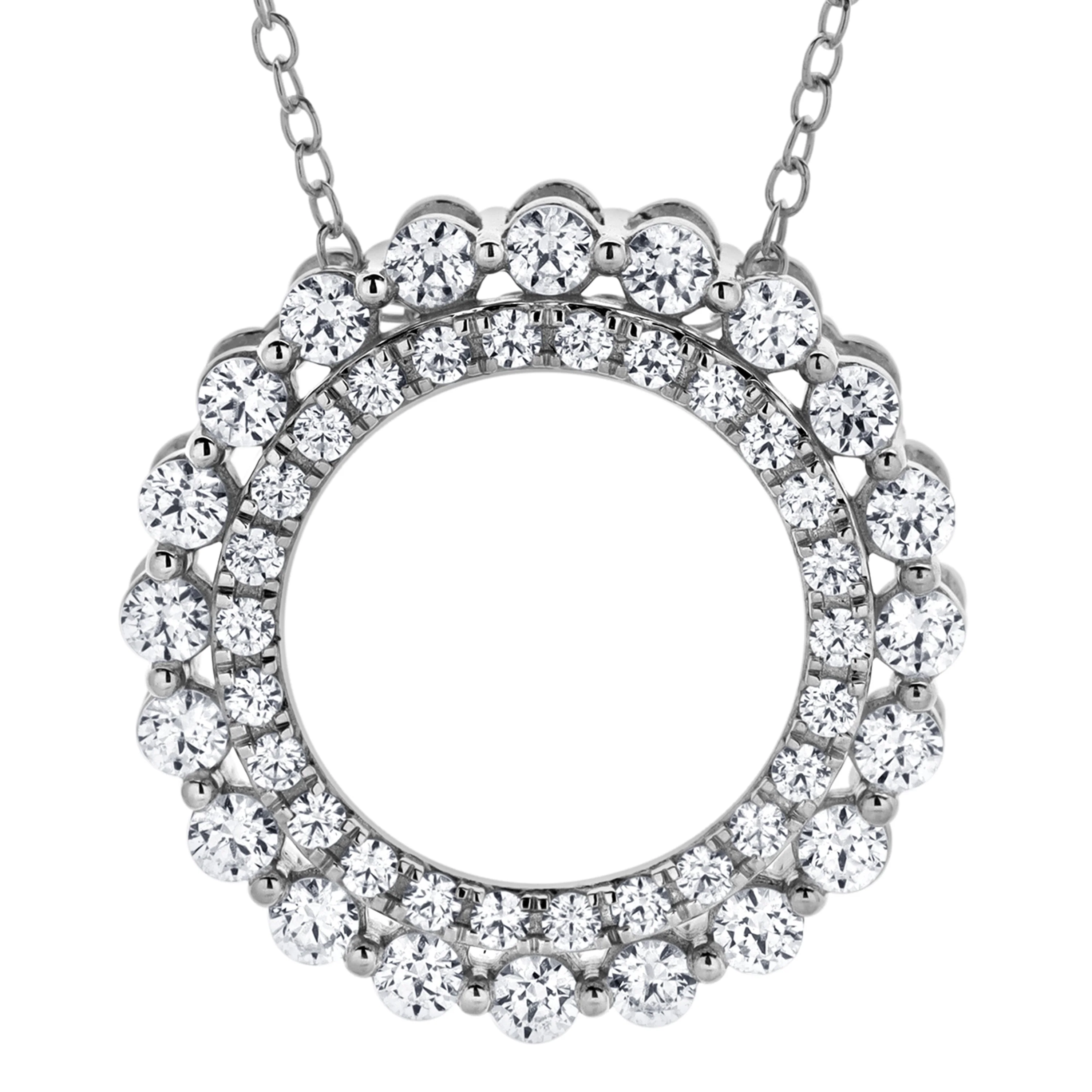 1 Carat Lab Grown Diamond Circle Of Life Necklace In Sterling Silver