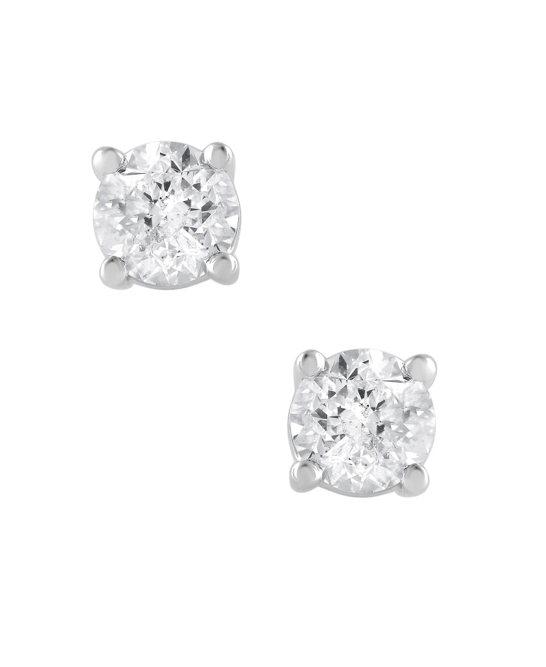 1 Carat Lab Grown Sterling Silver And Yellow Gold Plated Silver Diamond Stud Earrings - Image 4