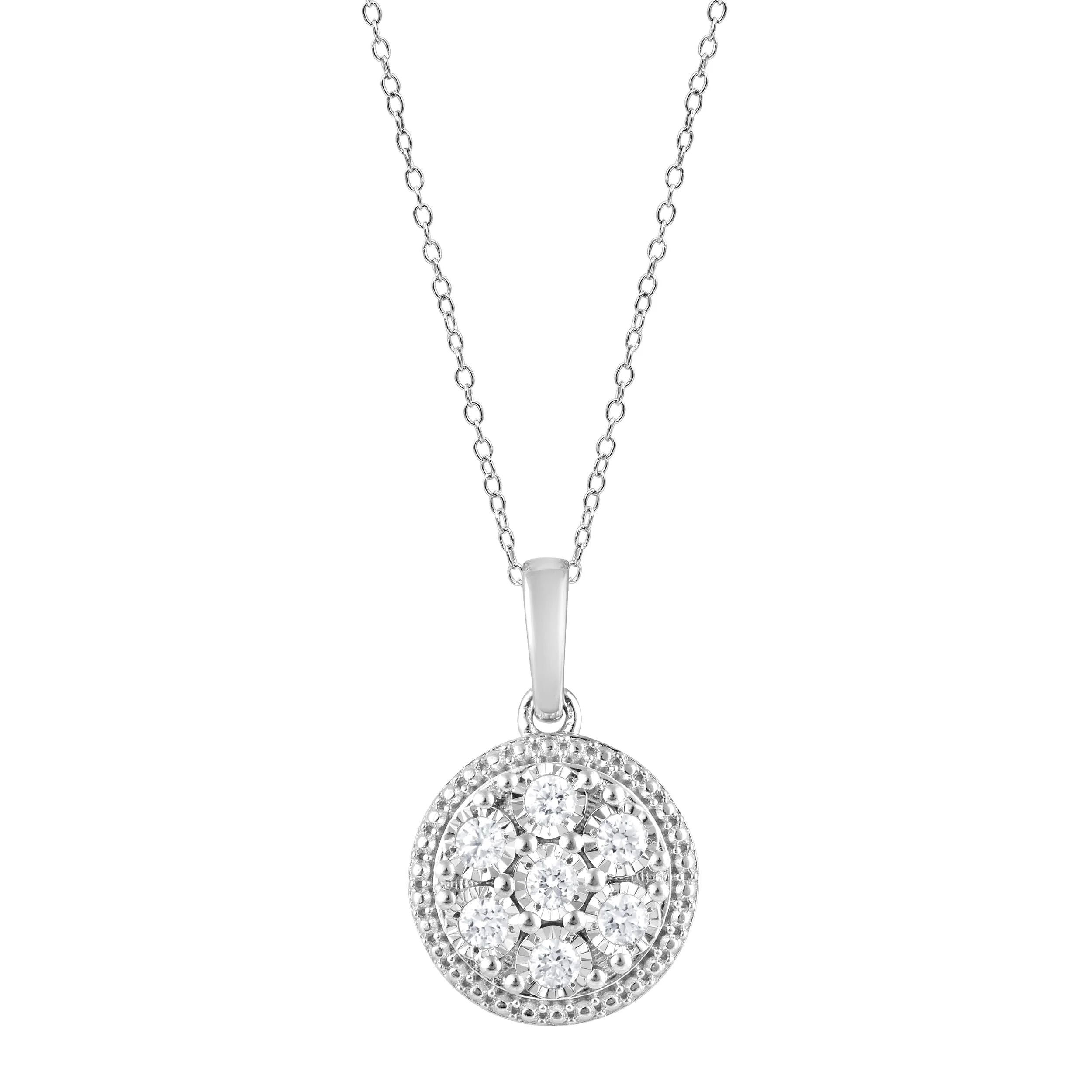 0.25 Carat Lab Grown Diamond Cluster Pendant Necklace - Image 2