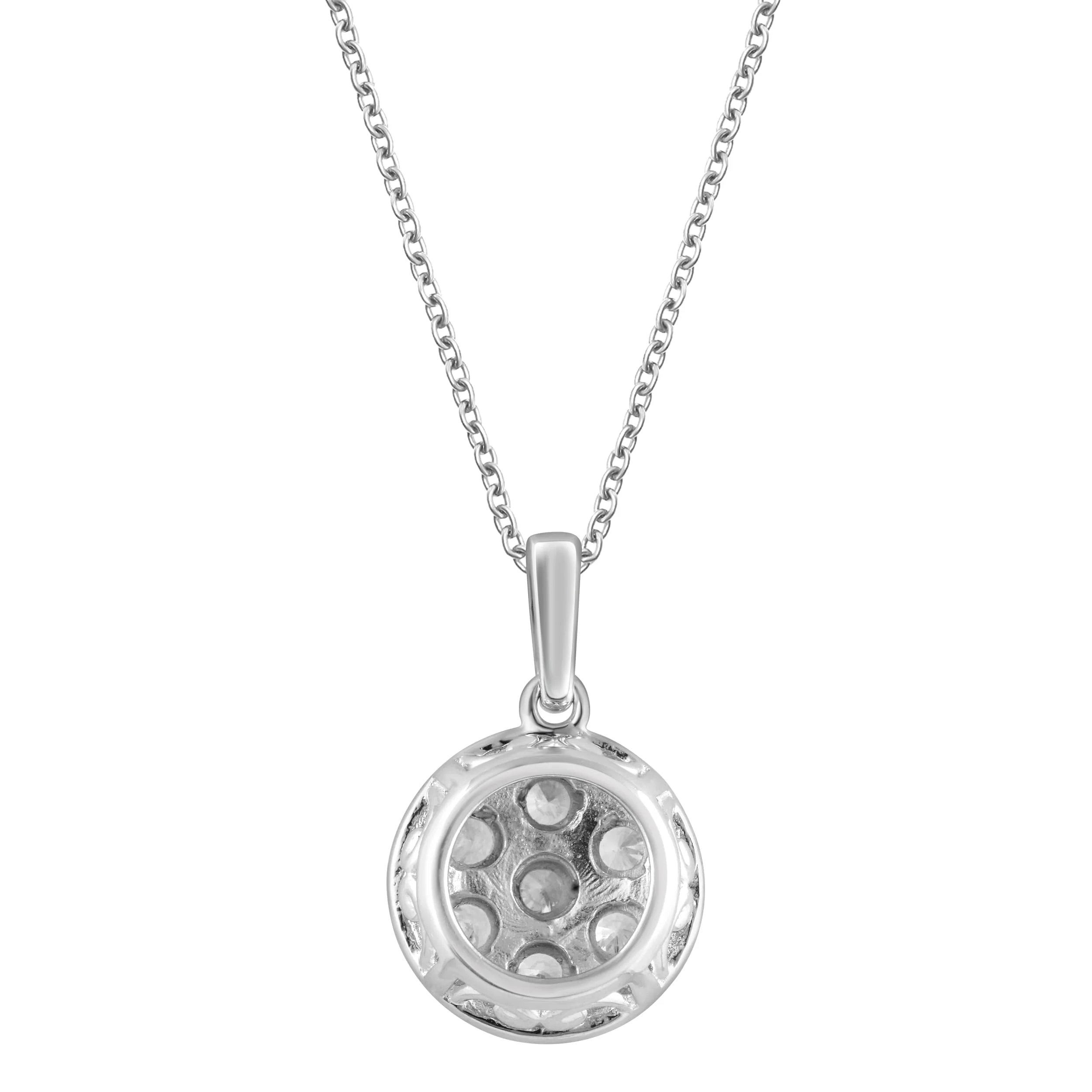 0.25 Carat Lab Grown Diamond Cluster Pendant Necklace - Image 3