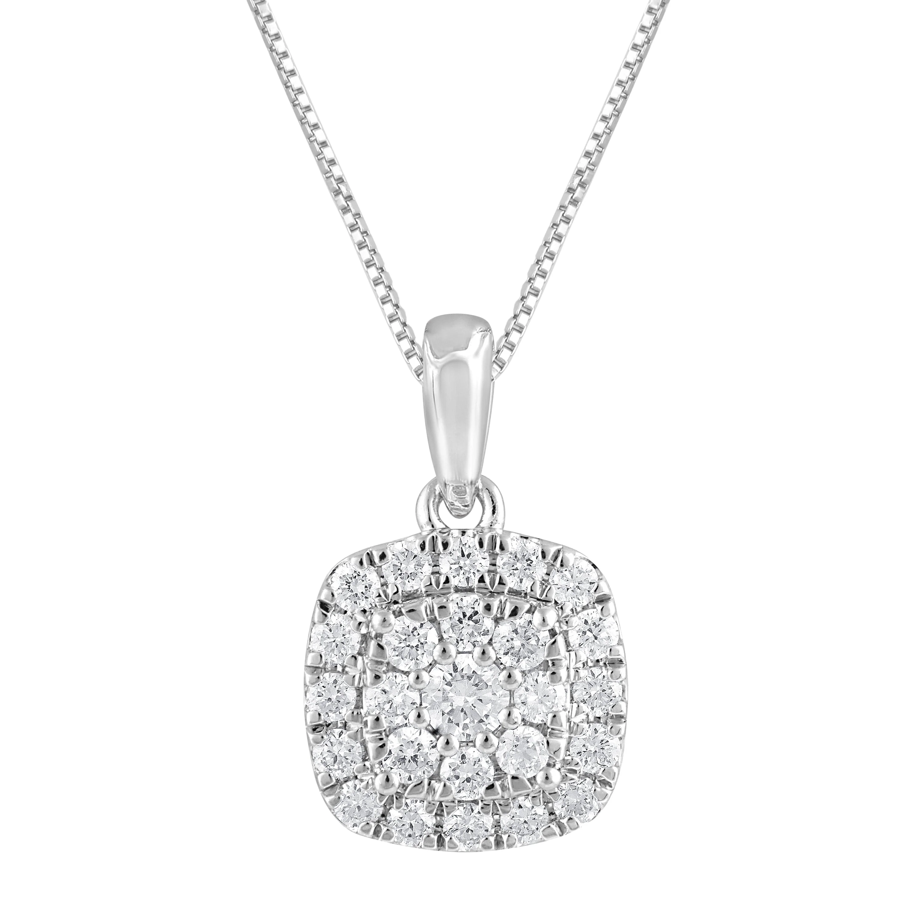0.33 Carat Lab Grown Halo Diamond Pendant Necklace