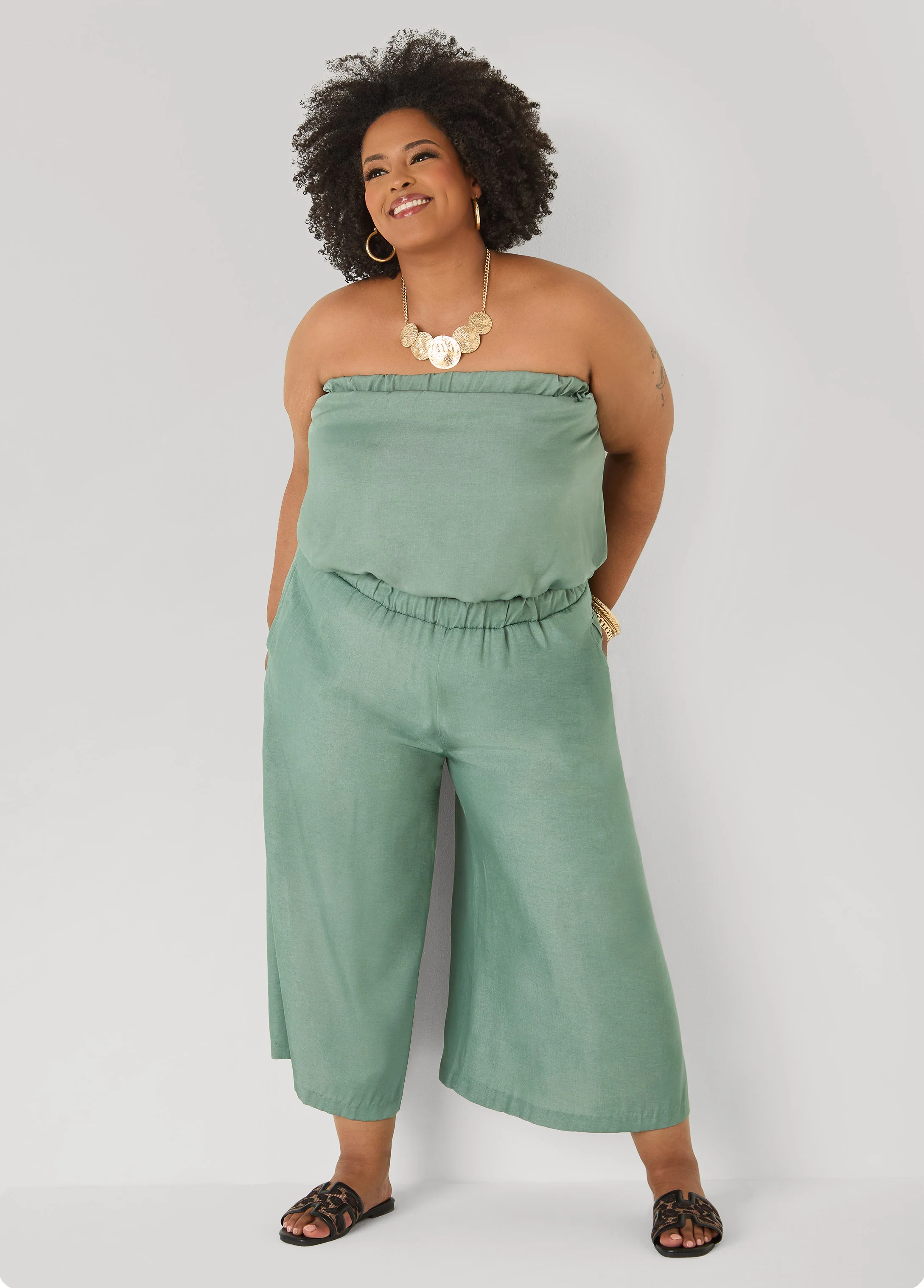 Sage Green Bubble Tube Top - Image 4